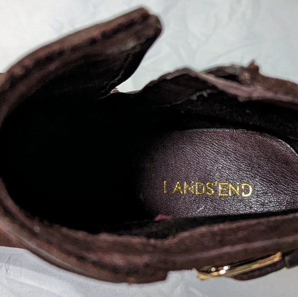 Lands' End Brown Suede Ankle Boots Size 8 - Picture 10 of 11